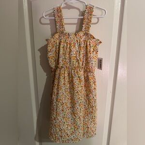 Old Navy Yellow Floral Smocked-Strap Girls Dress